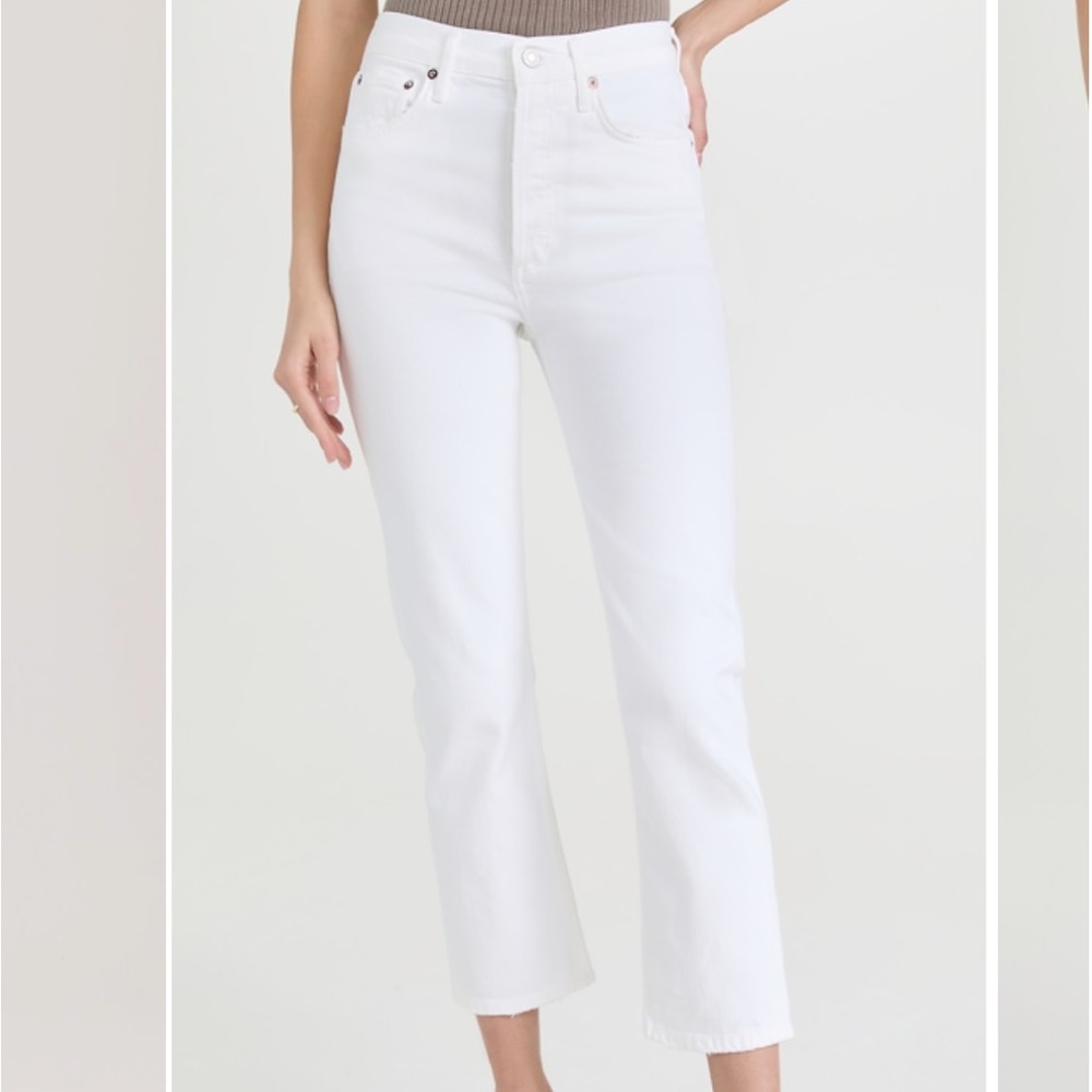 Agolde Riley crop white jeans